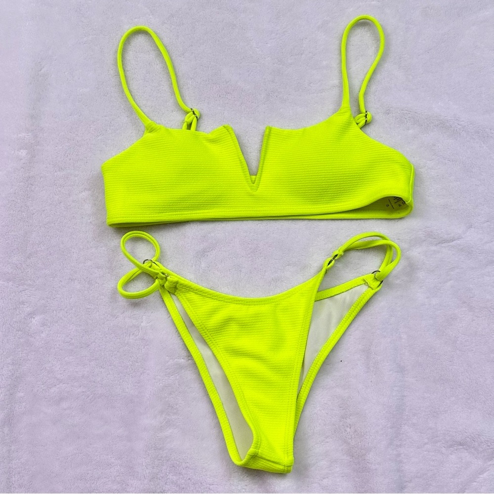 Shein Neon Yellow Bikini Set size S
